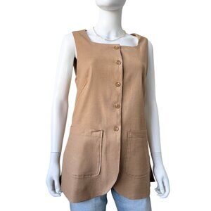 Maeve Linen Square Neck Vest Size M | Anthropologie | Modern Fit